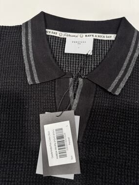Percival Cassette waffle-knit cotton polo shirt size Large